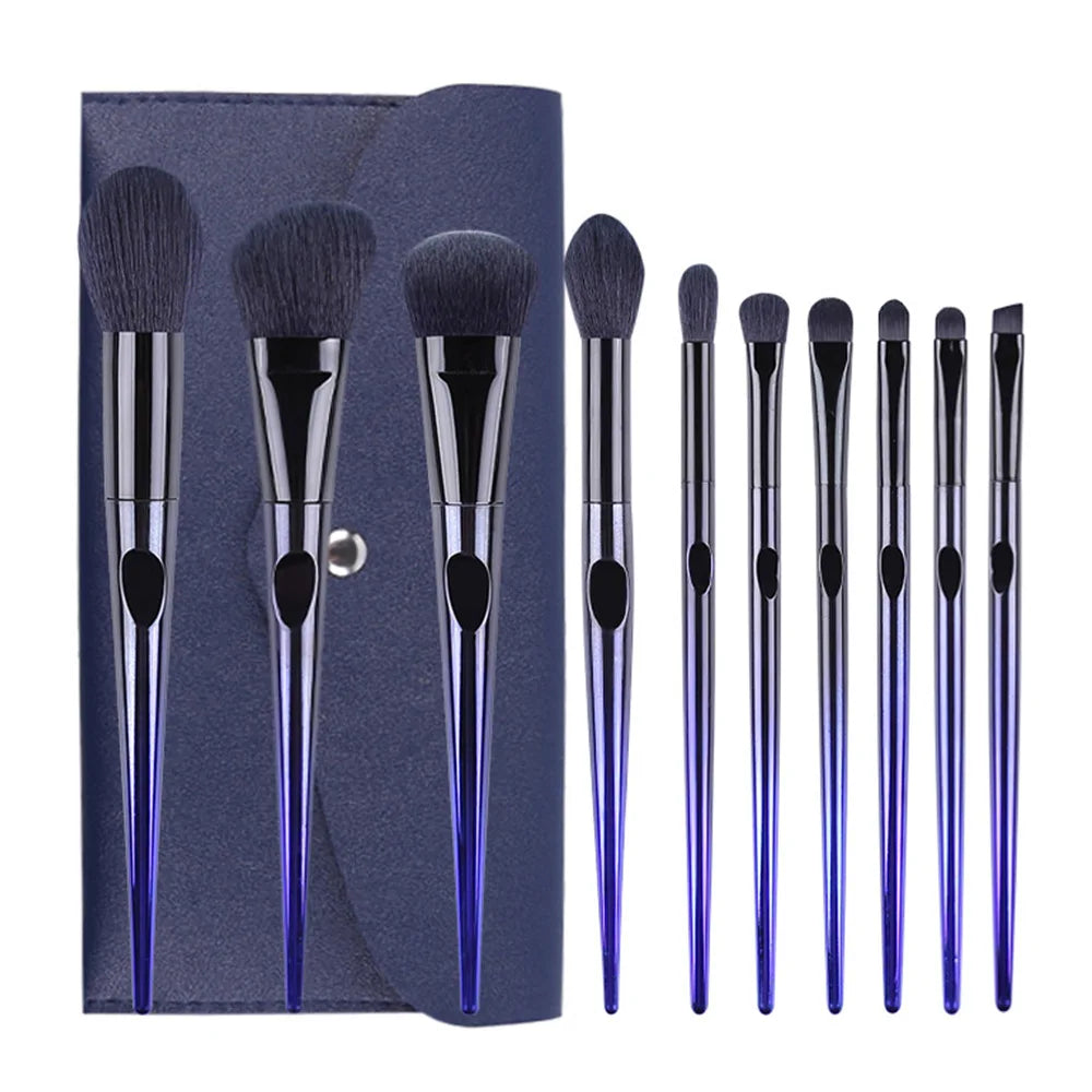 10PCS Electroplate Purple Color Face Concealer Highlighter Makeup Brushes Private Label Premium Synthetic Hair Cosmetic Brush