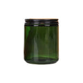100ml 250ml 500ml Matte Black Green Clear Amber Custom Label Empty Green Glass Candle Jars With Metal Lids