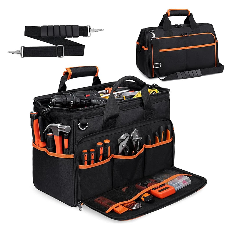 Durable Tools Storage Bag Foldable Tool Organizer Bag With Adjustable Shoulder Strap Multi-purpose Tool Tote Bag for Men