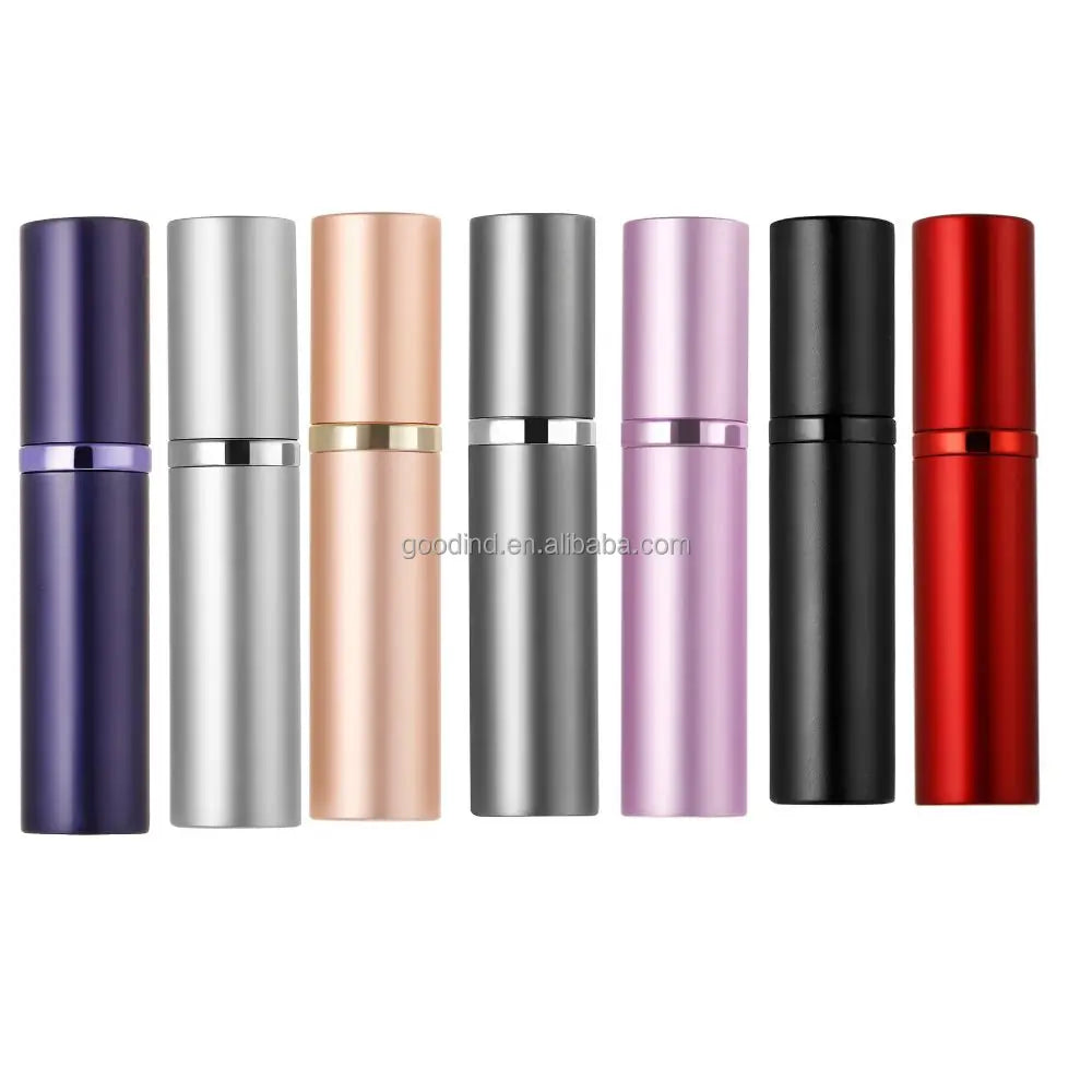 5ml Aluminum Refillable Portable Travel Perfume Atomizer Cosmetic Spray Bottle With Metal Base and Pump Sprayer
