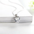 Christmas Gift 925 Sterling Silver Rhodium Plated Pendants Beautiful Large Love Heart Rhinestone Pendant