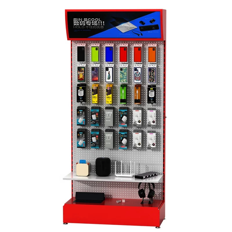 Metal Pet Rack Hanging Shelf Baseball Cap  Display Stand  Display Stand Mobile Accessories With Shelf and Peg Hooks