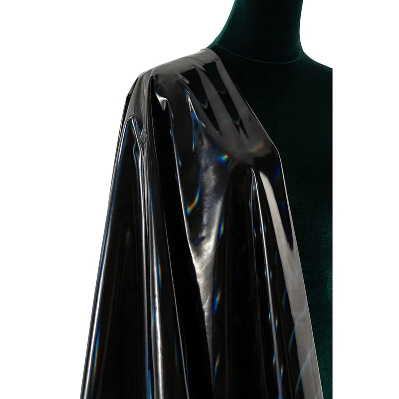 Rainbow Holographic Faux Leather Fabric 4-Way Stretch Soft PU  Synthetic Leather Versatile for Dresses Fabric