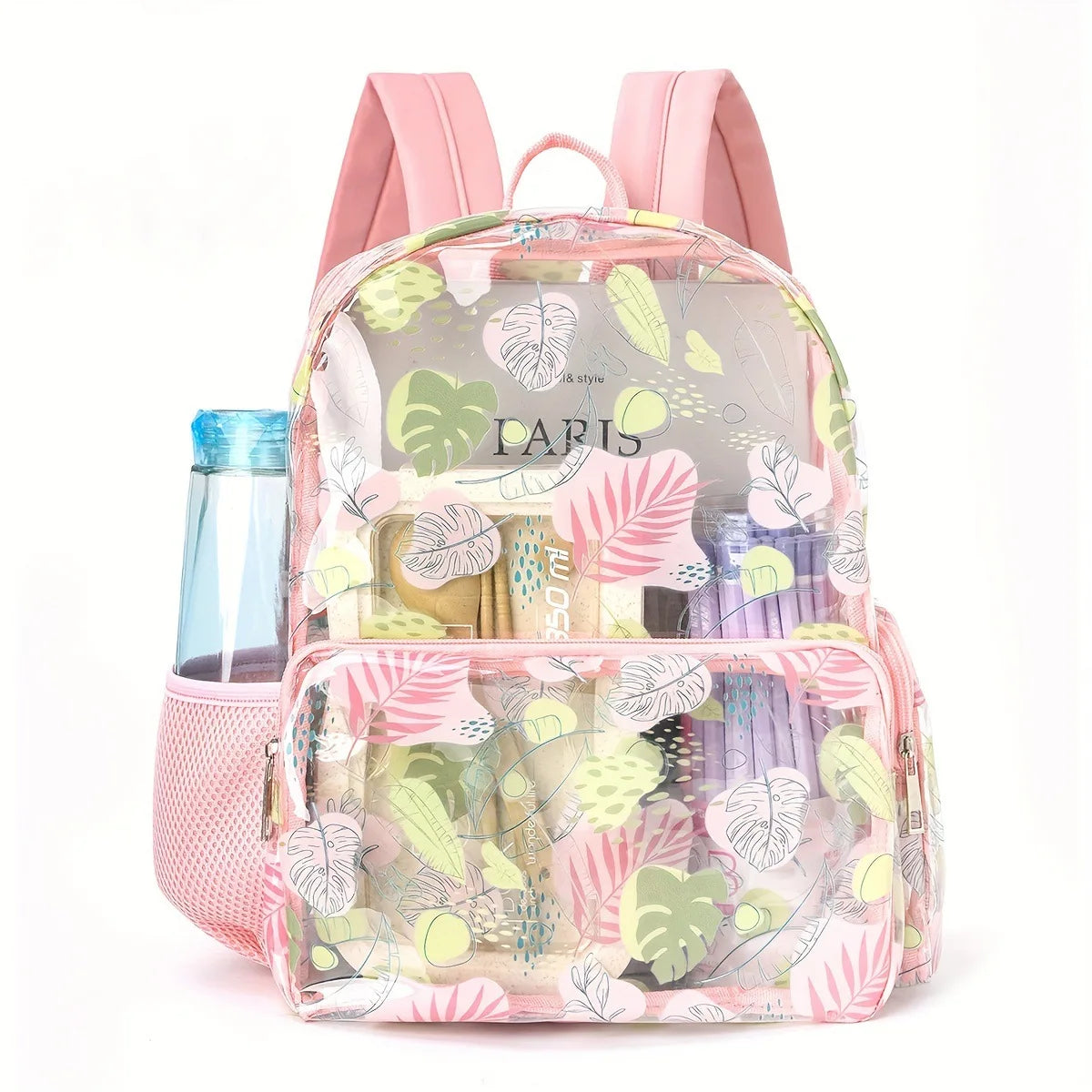 2025 New Design Cute Fashion Transparent PVC Backpack Waterproof New Cute Cartoon Printed School Bag