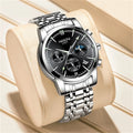 Custom Luxury Stainless Steel Band Business Waterproof Luminous Automatic Watches Men's Calendar Quartz Wrist Watch for Men