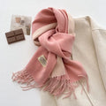 Wholesale Solid Winter Pashmina Shawl Thick Women Soft Imitation Cashmere Poly Winter Scarf With Fringe for Women