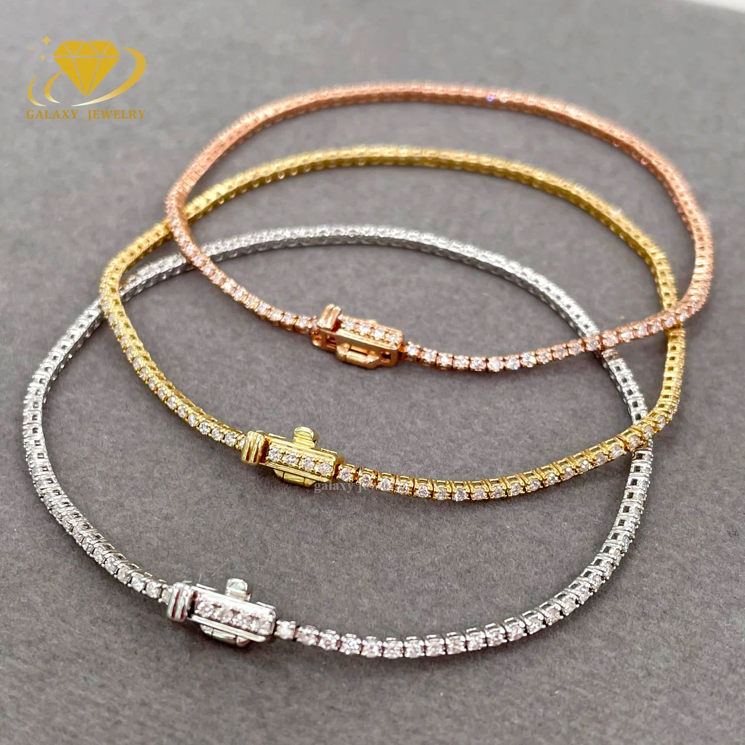 Wholesale Price Fine Jewelry 2mm Bracelets Bangles Chain Vvs Moissante 925 Silver Women Moissanites Diamond Tennis Bracelet