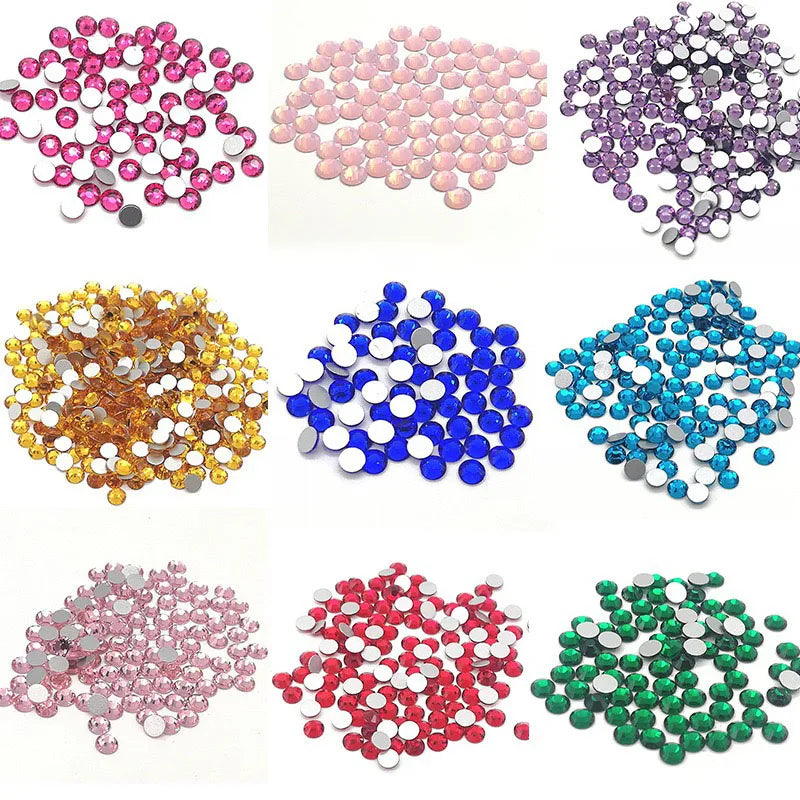 Wholesale SS3-SS20 Nail Art Decoration Round Crystal Stones Strass Flatback Crystal Rhinestone