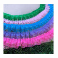 25mm Gold Edge Gauze Mesh Pleated Fabric Ruffled Trims DIY Toy Dress Clothing Accessories Red Green Purple Tulle Organza Lace