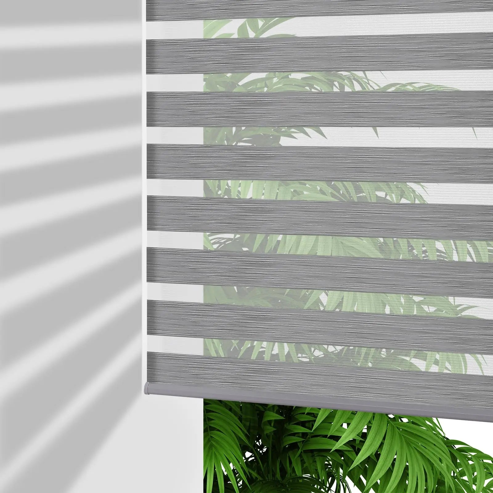 Dual Layer Cordless Zebra Roller Shades for Windows Free-Stop Light Control Polyester Window Blinds Light-Proof Vertical