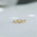 Personalized Geometric Wave 18K Gold Plated Stainless Steel Punk Style Women's Ring