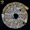 Zuanfa Jewelry Hip Hop Iced Out Miami Cuban Link Thick Solid 925 Silver VVS Moissanite Cuban Chain