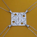 SC 4 Pcs Puzzle Best Friends Necklace Hollow Heart Engraved Words Necklace Matching BFF Pendant Necklace for Women Men