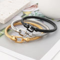 Wholesale Punk New Design Round Adjustable Bangles Silver Black Gold Hollow Horseshoe Stainless Steel Twist Bangles