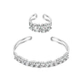 Best Sale Designer Famous Brands Cubic Zirconia Open Bracelet and Ring Jewelry Set for Women