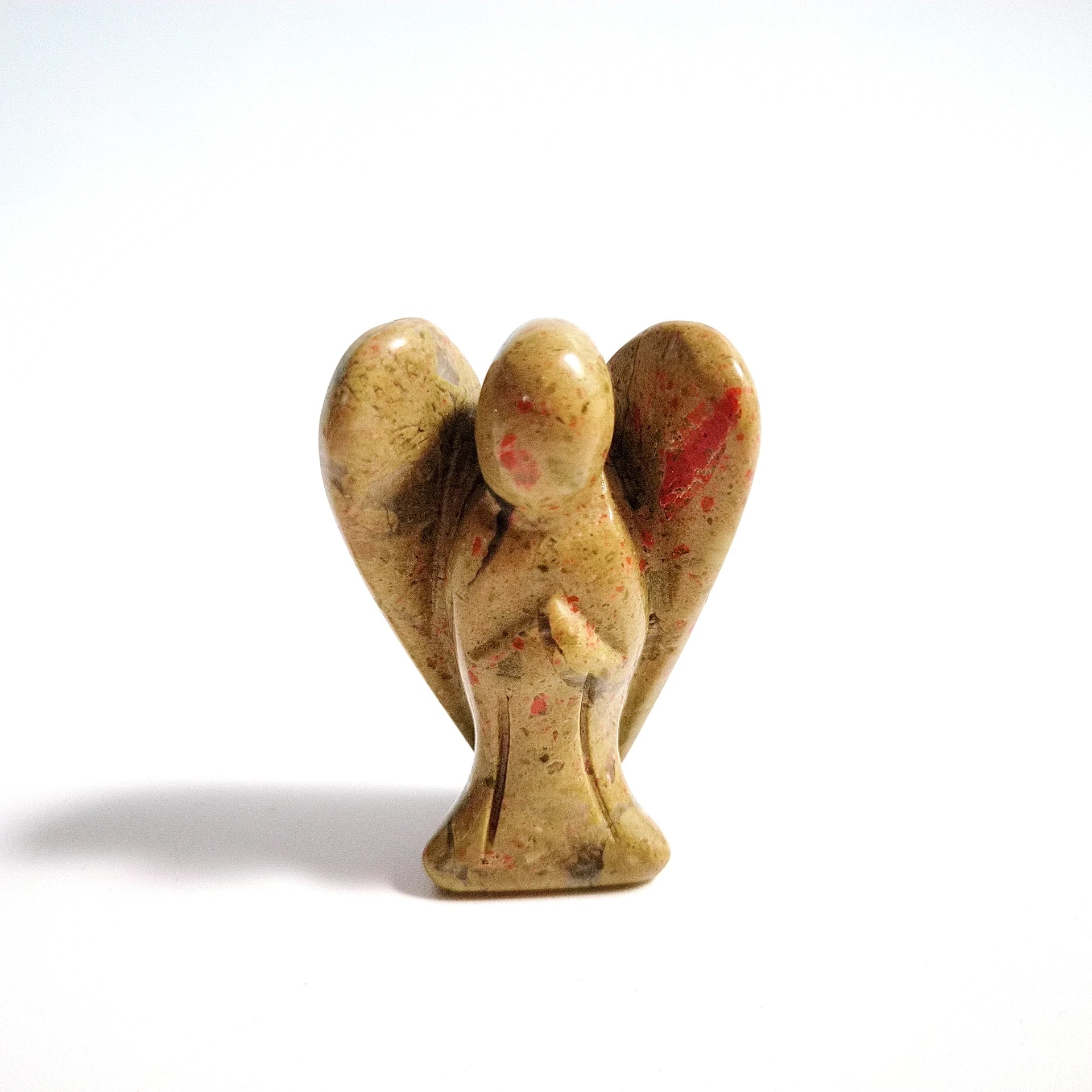 Huiying God's Angel for Reiki Healing Unakite Gemstone Carved Angel Crafts 2 Inch