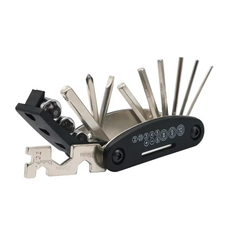 RIDERACE 16 in 1 Mountain Cycle Bicycle Multi-function Tool Kit Portable Multipurpose Wrench Screwdriver Bike Combination Tools