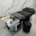 High Quality Stainless Steel Base Shampoo Chair with Storage Water Circulation for Barber Shops Dining Park & Exterior Use