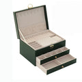 Olai Multi-layer Diamond Leather Jewelry Box Multi-functional Earrings Ring Large Capacity Storage Case