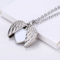Valentine's Day Made Opened Photo Picture Angel Wings Locket Pendant Living Memory Photo Sublimation Locket Necklaces