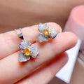 Wholesale Luxury Hawaiian 925 Sterling Silver Wedding Ring Necklace Sets Natural Sapphire for Engagement Anniversary