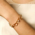 New Zircon Bracelet for Girls Double-layer Hollow Heart Stainless Steel Gold-plated Bracelet Gift for Her