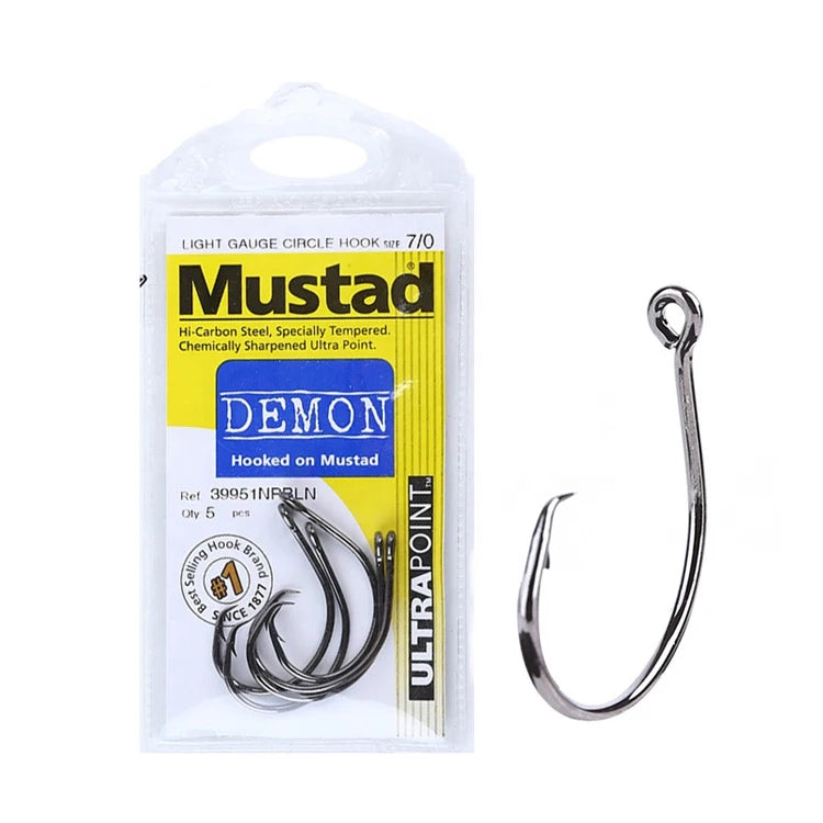 MUSTAD 39951# High Carbon Steel Jigging Hook for Lure Sea Fishing Strong Anti-Rust Seawater Fishing Hook New Mustard Fishing
