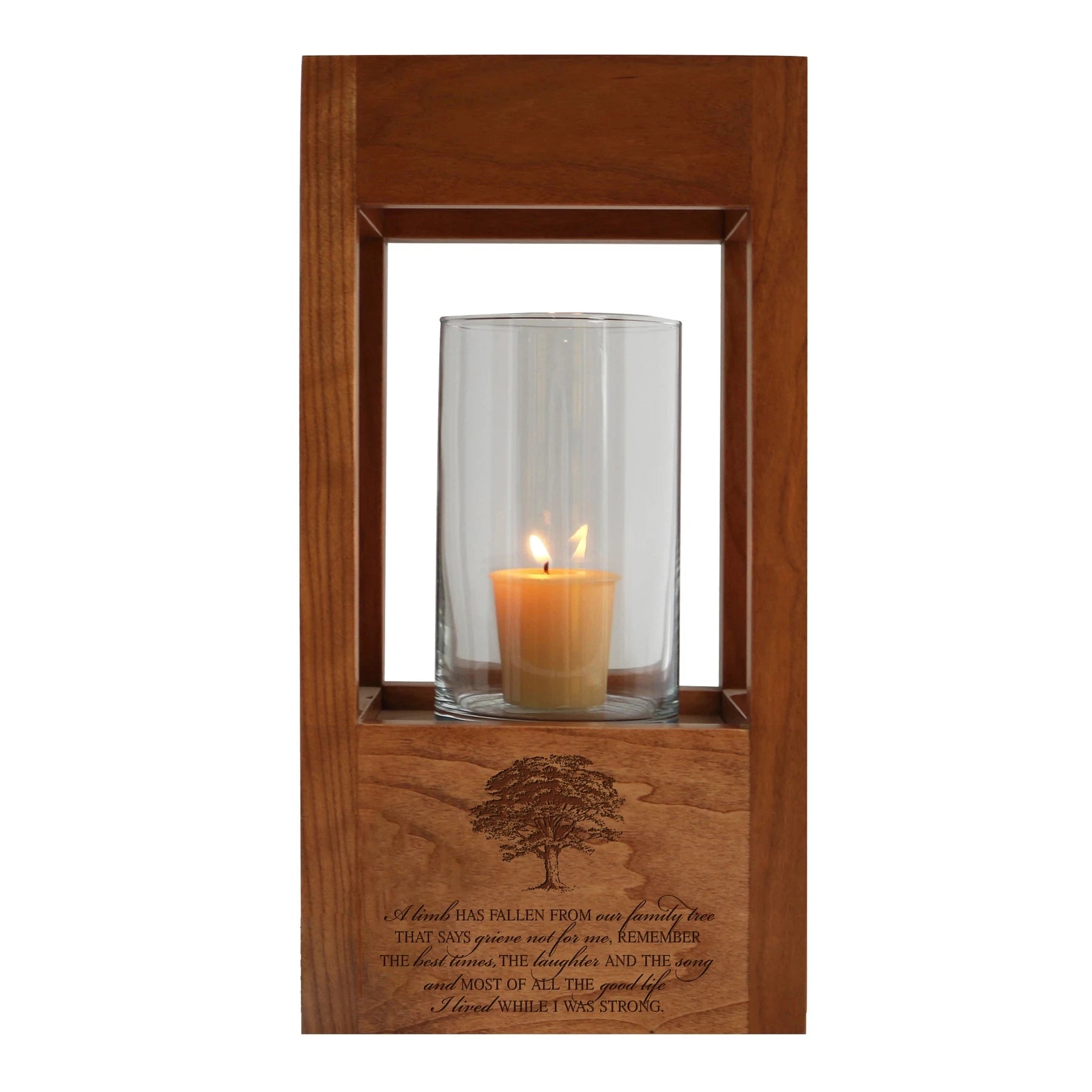 JUNJI Rustic Wooden Candle Memorial Lantern Urn