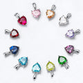 RINNTIN APN02 Fashion 925 Sterling Silver Pendant Bling Birthstone Colorful Crystal Custom Pendants for Necklace Making Jewelry