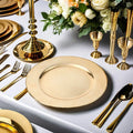 Antique Gold Plastic Charger Plates Wedding Decoration Plastic Dinner Plates for Table Setting Party