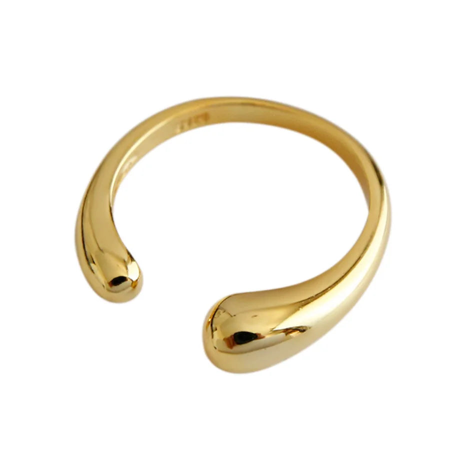 MELYNN water drop fashion 925 silver rings wholesale gold plated 925 silver rings for women