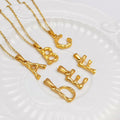 18K Gold PVD Vacuum Plated Bamboo Letter Pendant Necklace Bamboo Initial Alphabet Charm Necklaces DIY Personalized Wholesale