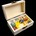 Natural Selenite Crystals 7 Chakra  Heart Shaped Irregular Tumbled Gemstones Wooden Gift Set Feng Shui Art & Collectible