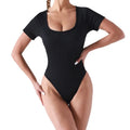 Popular New Fitness Bodysuit Square Neck Half Sleeve Eco-Friendly Four-Way Stretch Spandex/Nylon Tops Jumpsuit for Women