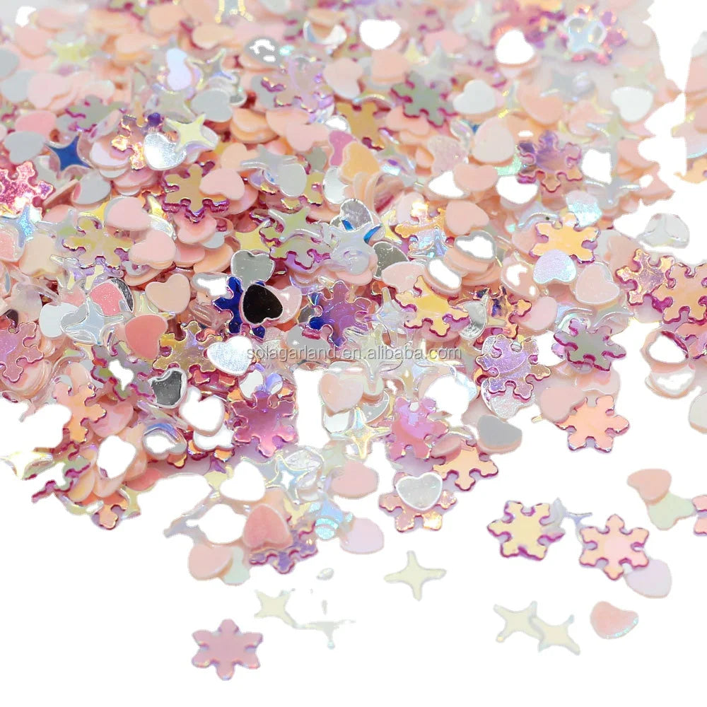 Mixed 500g Nail Art Mixing Glitter Sequins 3D Slime Confetti Colorful Glitter Phone Case Decorations 3mm Sprinkles Accessories