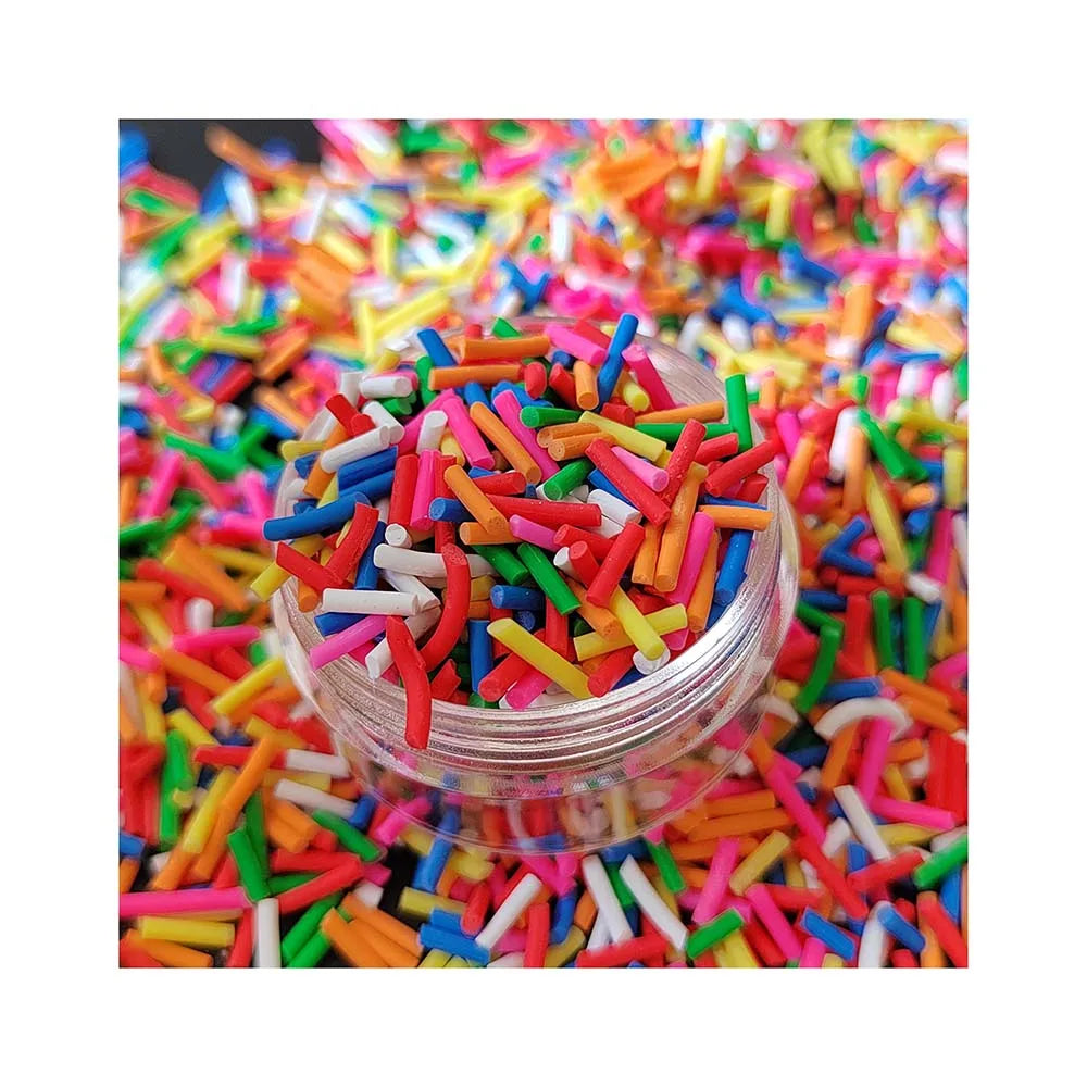 New Colorful 1.5MM * 7MM Chocolate Candy Polymer Clay Sprinkles Sweet Dessert Soft Clay Slices for Slime Fillers Nail Art Decor