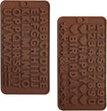 2 Pack Silicone Letter and Number Chocolate Mold  Alphabets Number Candy Fondant Mold with Happy Birthday for Cake Decorations