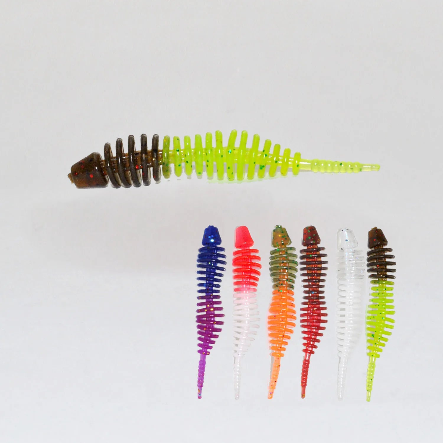 Fishing Bait 50mm/1g 10pcs/bag  Rock Fishing Lure Luminous TPE Worm Lure Pin Tail Floating Artificial Trout Bait Fishing Factory