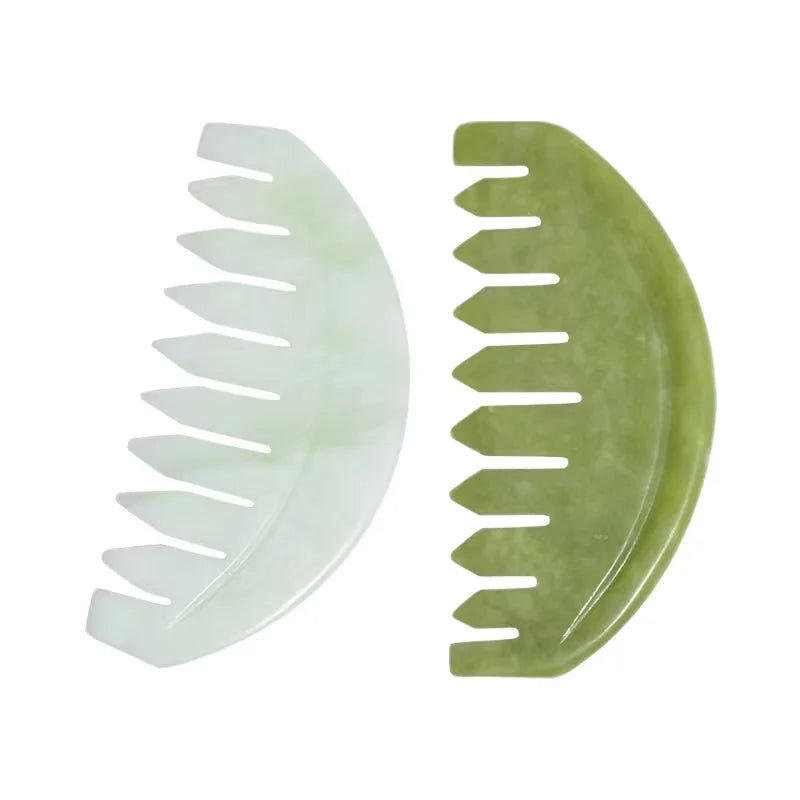 DIY Gua Sha 2020 Wholesale Xiuyan Jade Gua Sha Comb Different Jade Stones Gua Sha Hair Combs