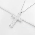 Fashion Bling  Sterling Silver Jewelry Moissanite Pendant Cross Jewelry Roses Diamond Pendant Cross Necklace