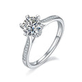 Hot Sale 925 Sterling Silver Jewelry White Gold Plated Shiny Moissanite Diamond for Women Wedding Rings Engagement Fine Jewelry