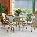 French Modern Garden Restaurant Wicker Aluminum Furniture Outdoor Patio Cafe Rattan Bistro Dining Chairs