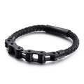 KALEN Trendy Bicycle Stainless Steel Bracelet Fashion Woven Leather Bracelet Men