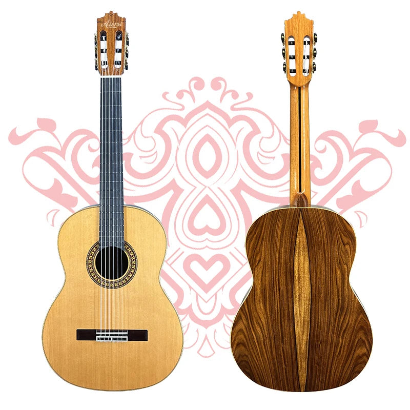 Aiersi 39 Inch All Solid Traditional Spanish Classical Guitar with Ebony Fingerboard and Bridge