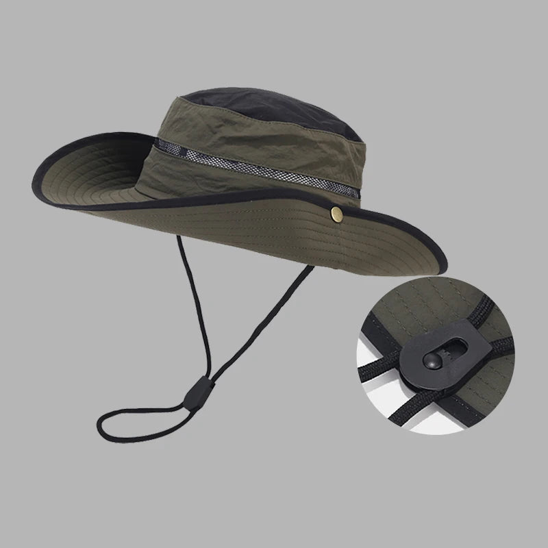Custom Travel Outdoor Jungle Camping Climbing Fishing Hat Waterproof Fisherman Hat Wide Brim Hiking Bucket Hat