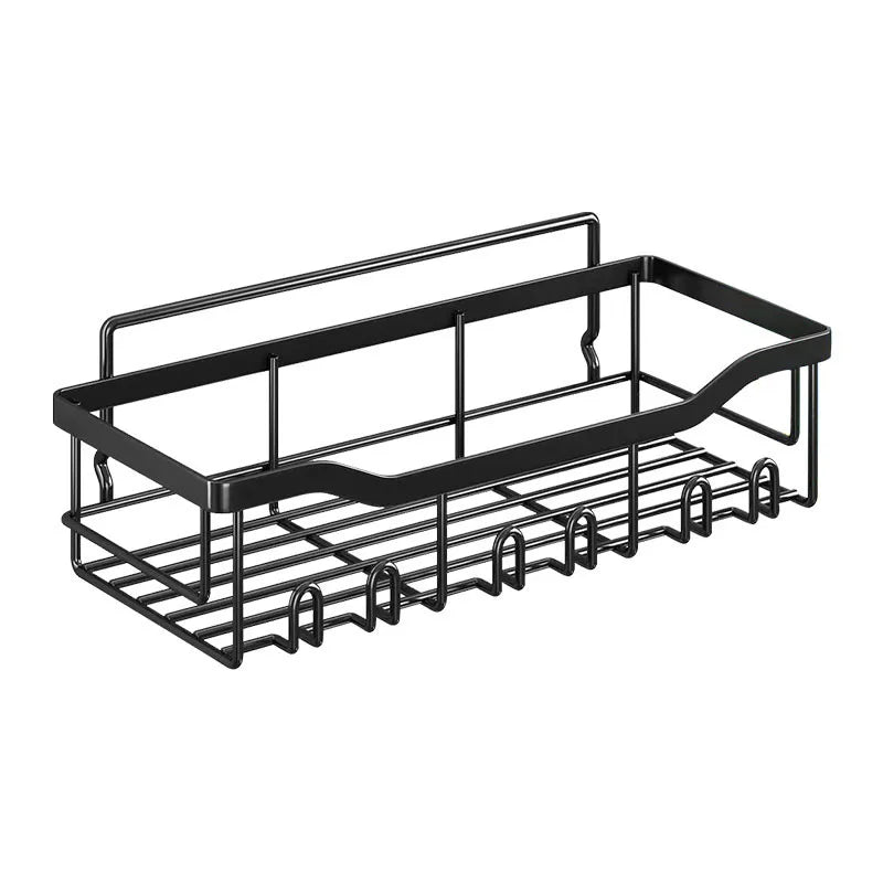 304 Stainless Steel Bathroom Shelf Rustproof Bathroom Wall Mounted Toiletries Toothbrush Organizer With Soap Dish and Hooks