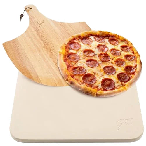 Hot Selling Pizza Stone Set Wood Pizza Peel Wooden Cutting Board Pizza Tool With Handle