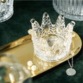 Elegant Hand Blown Crown Glass Crafts for Home Decor-Luxury Candle Holder Jewelry Display