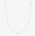 Inspire Jewelry's Fashionable 18K Gold Plated Stainless Steel Link Necklace Thin Clavicle Women Pearl Station Necklace Gifts