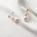 Daidan Baroque Pearl Earrings Irregular Gold Plated Irregular Tassel Drop Sterling Silver 925 Jewellery Earrings Studs
